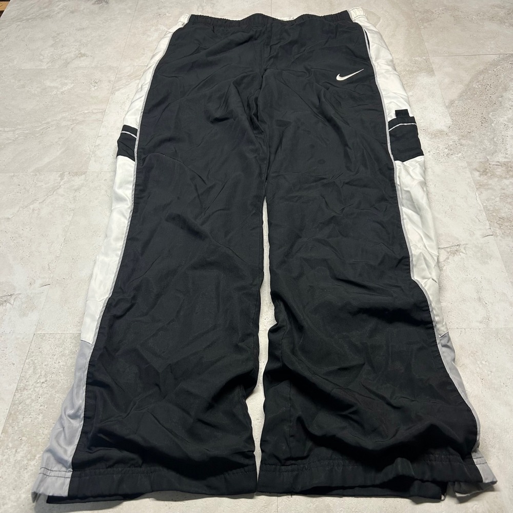 Nike Windbreaker Track Pants Black White Grey Women Small 28 Waist